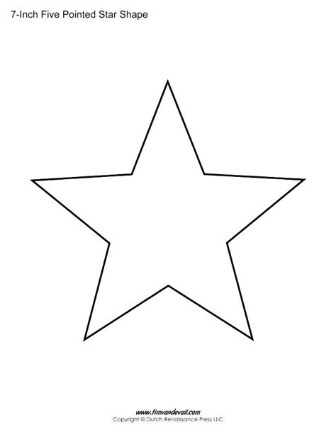 Star Printable Templates Children Coloring 5 Point Stars Template Free