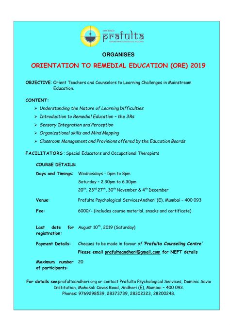 Orientation To Remedial Education Ore