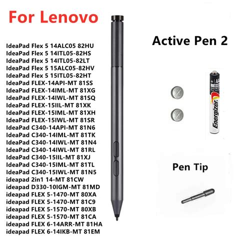 Stylus Active Pen 2 Wbluetooth For Lenovo Ideapad C340 D330 Flex 4