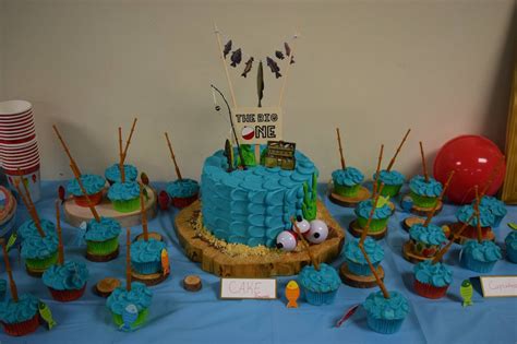 O Fish Ally The Big One First Birthday Party Cake And Cupcakes Birthday
