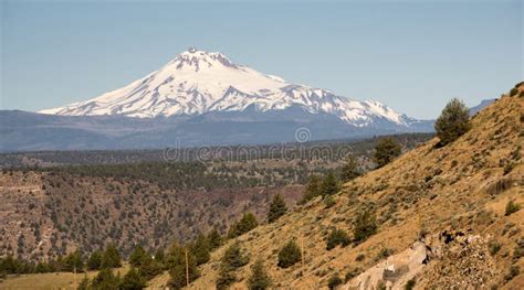 Mount Mt Jefferson Horizontal Cascade Range Oregon Stock Photo Image
