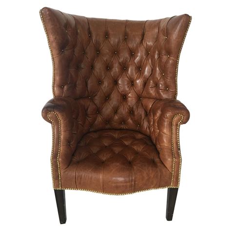 High quality computer gaming chair home ergonomic desk leather office chair. High Back Tufted Leather Chair For Sale at 1stdibs