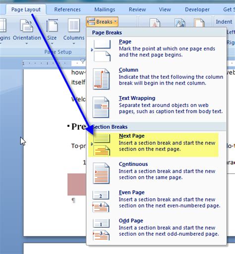 Change Layout Of One Page In Word Sasboss