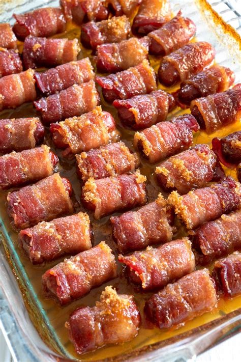 Little Smokies Wrapped In Bacon With Brown Sugar Kitchen Gidget