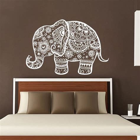 Three Elephant Wall Decals India Mandala Buddha Om Vinyl Bedroom Wall
