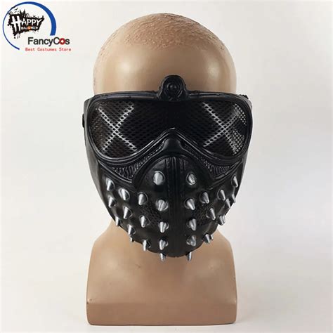 Game Watch Dogs 2 Mask Marcus Cosplay Rivet Hard Abs Half Face Wrench