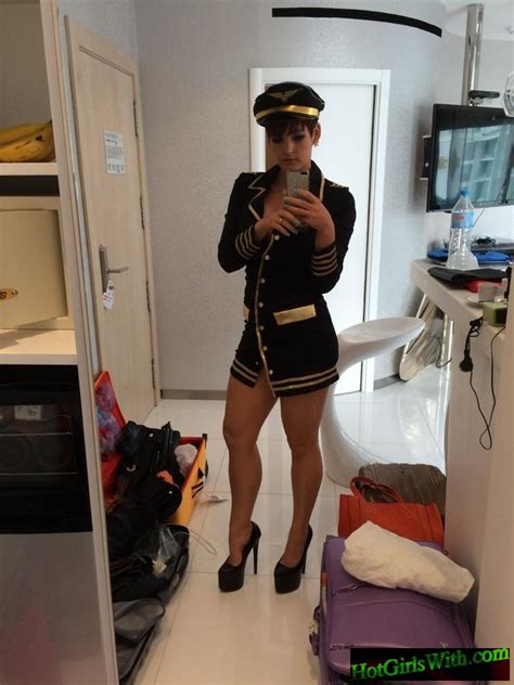 Sexy Flight Attendant Costume Selfie Hot Girls With