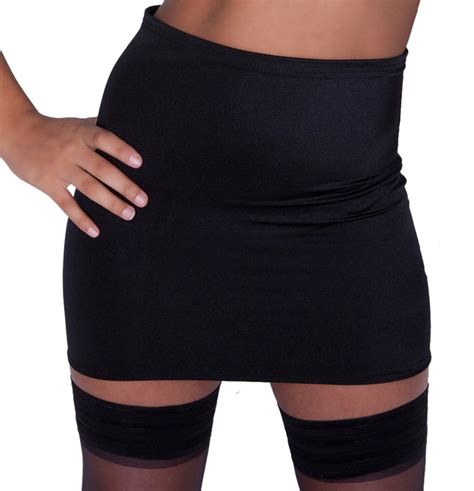 Black Spandex Stretch Mini Skirt Bodycon Womens XS Etsy