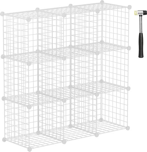 Guaipou Wire Cube Storage Organizer 12 Cube Metal Grids Storage Shelf Closet Cabinet Diy