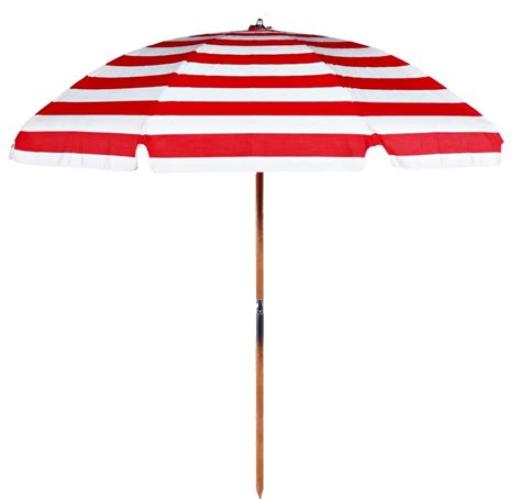 75 Beach Umbrella Sunbrella Red And White Stripe Ebay