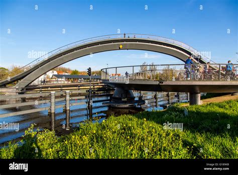 Cycle And Pedestrian Bridge Melkwegbruk In Purmerend North Holland