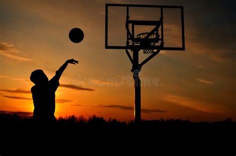 Limited time sale easy return. Silhouette Of A Teen Boy Shooting A Basketball Stock Photo - Image of game, outside: 9253188