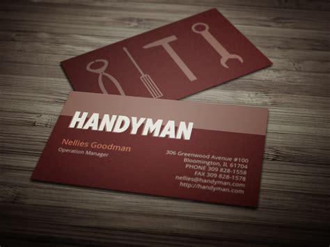 Simple light wood grain carpenter and handyman business card. Handyman Toolkit Business Card ~ Business Card Templates on Creative Market