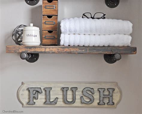 DIY Industrial Farmhouse Bathroom Sign Diy Bathroom Decor Rustic