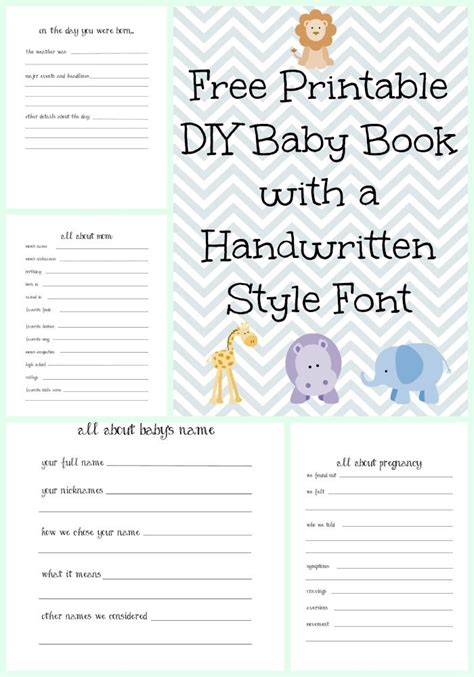Watching your baby grow is full of lots of exciting moments. Make a DIY Baby Book with a Handwritten Style Font with ...