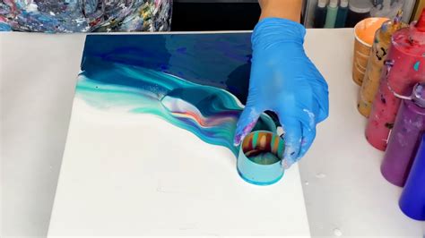 Coral Reef Acrylic Pouring Beautiful Technique With Multicolor Cells