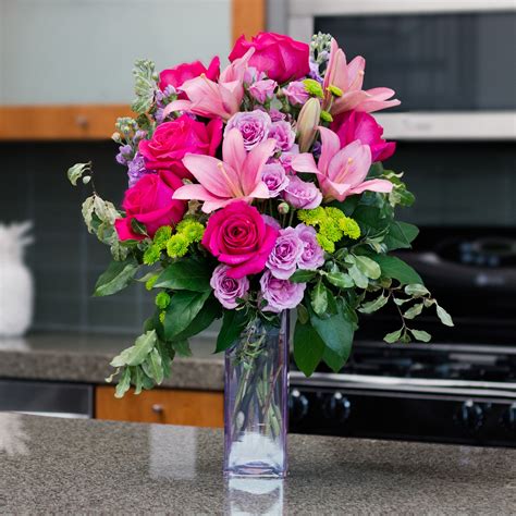 Fresh Spring Flowers Vibrant Pink Bouquet