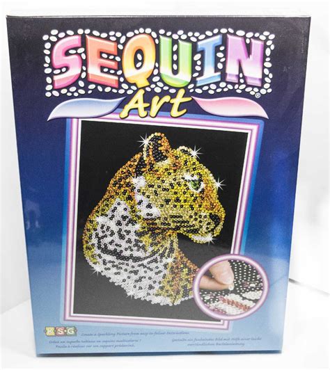 Sequins And Sequin Art Sequin Art Blue Sequin Art Kit Leopard