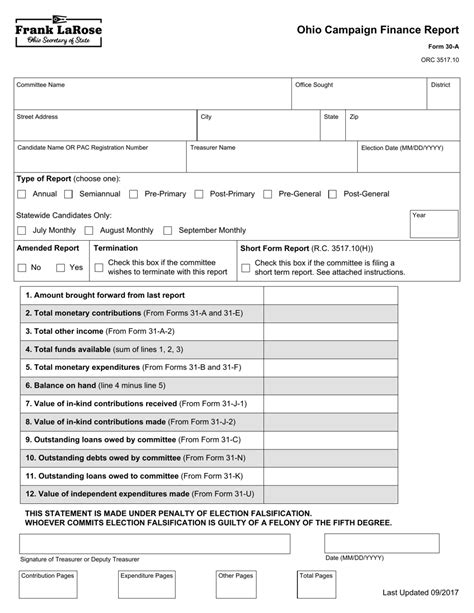 Form 30 A Fill Out Sign Online And Download Fillable Pdf Ohio