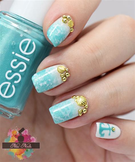 Heißen sie der sonnigen saison mit trendigen gelnägel sommer willkommen. Beach Nails / Water Spotted Nails / Sommernägel / Sommer ...