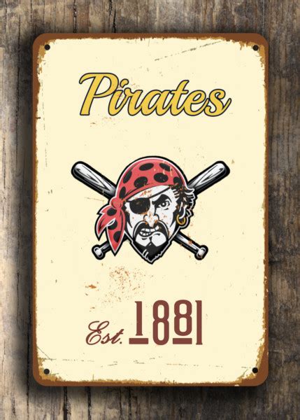 Pittsburgh Pirates Sign Vintage Style Classic Metal Signs