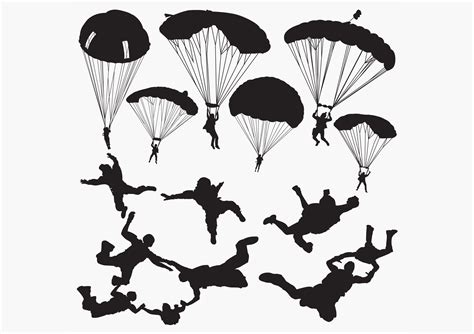 Skydiving Silhouettes Gráfico Por Octopusgraphic · Creative Fabrica
