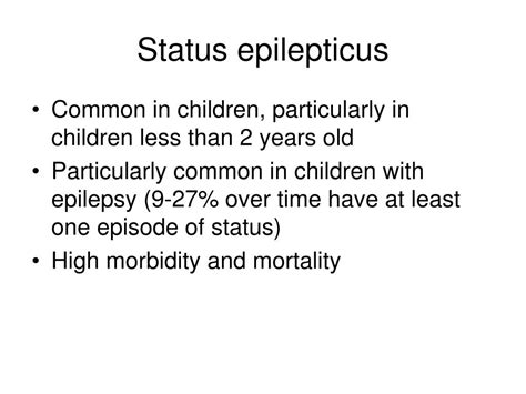 Ppt Status Epilepticus In Children Powerpoint Presentation Free