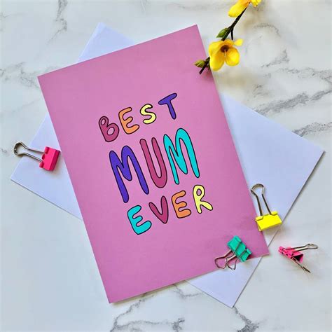 Best Mum Ever Typography Card By Adam Regester Design