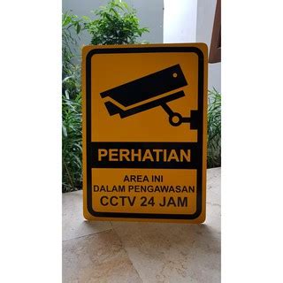 Jual Rambu Area Pengawasan CCTV 24 Jam Kotak 35cm X 50cm Plat