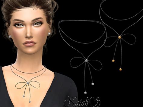 Simple Cord Necklace With Beads By Natalis At Tsr Sims 4 Updates