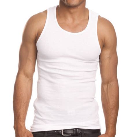3 6 pack mens 100 cotton ribbed a shirts undershirts wife beater new tank tops ebay