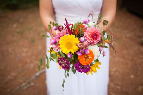 Rustic Summer Camp Wedding Bridal Bouquet Blossoms By
