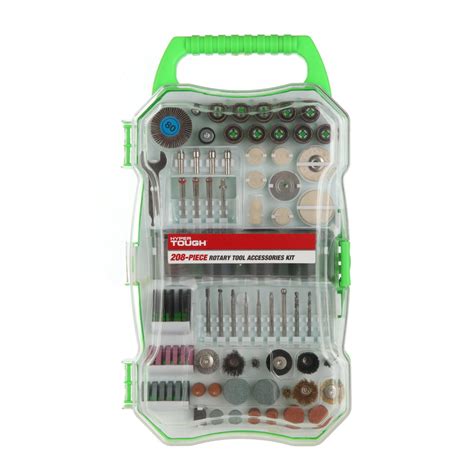 hyper tough 208 piece rotary tool accessory kit with storage case