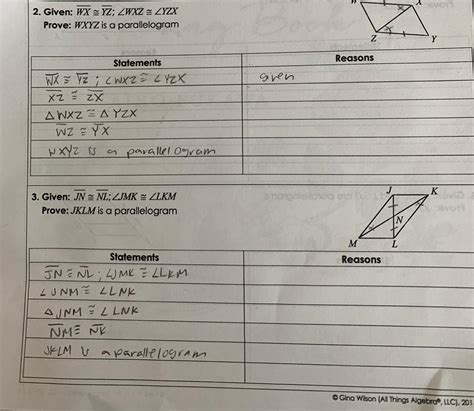 Using the chart below we can answer such questions as: PLEASE HELP‼️ Unit 7: Polygons & Quadrilaterals Homework 3: Parallelogram Proofs - Brainly.com