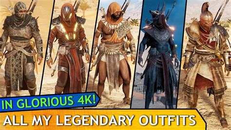 Assassins Creed Origins All My Legendary Outfits So Far 4k