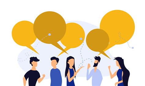 People Chat Talk Dialogue Vector Communicate Illustration Teamwork