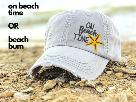 Womens Beach Bum Hat On Beach Time Hat Cute Beach Etsy