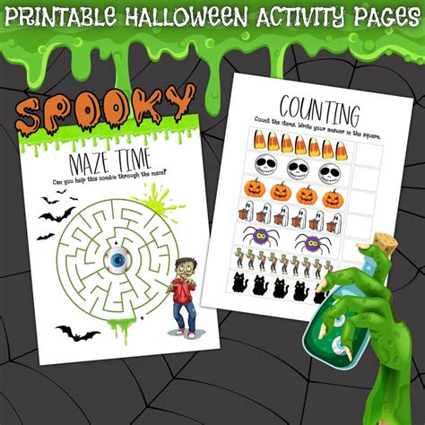 Printable Halloween Activity Pages For Kids Spooky Halloween