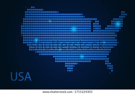 Abstract Image United States Map Pixels Stock Vector Royalty Free