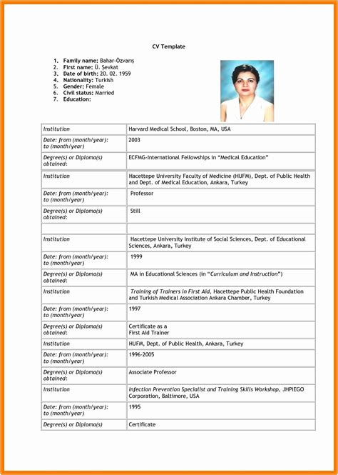 Learn the structure, format and get sample of a good cv that can you you a job. form curriculum vitae Cv Format Job Application Filename ...