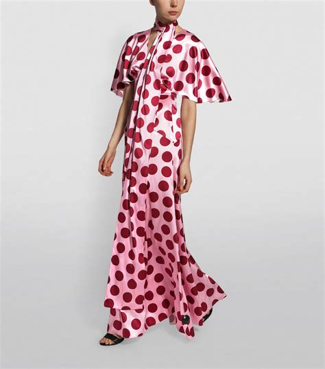 Dolce Gabbana Silk Polka Dot Maxi Dress Harrods US