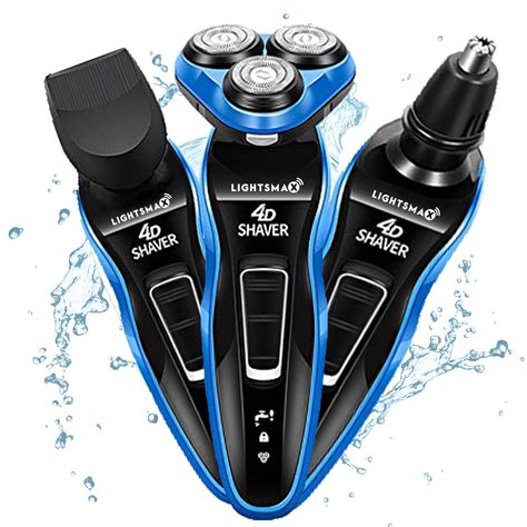 Electric Razor Shaver For Men 3 In 1 Dry Wet Waterproof Mens Rotary Shaver Portable Face