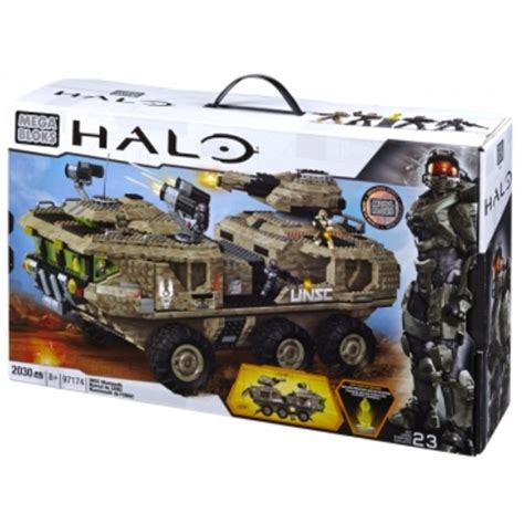 During the vessel's turbulent approach into the shield world, at least two of these vehicles crushed the surrounding areas of their hangar bay. Halo Mega Bloks Set #97174 UNSC Mammoth