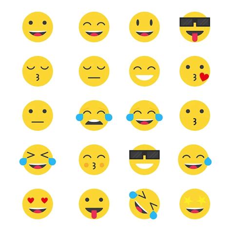 Premium Vector Set Of Smile Emoticons Icons