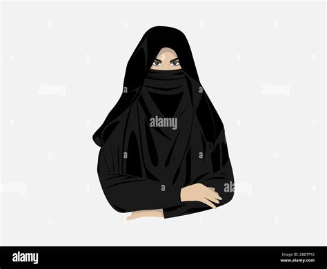 beautiful muslim women with niqab cartoon of islamic women in niqab stock vector image and art