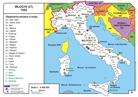 Akwarela mapa włochy różowy niebieski. 6. Włochy