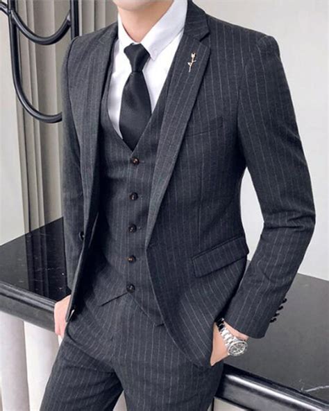 Dress Suits For Men Men Dress Grey Pinstripe Suit Grey Suit Wedding