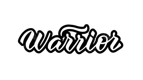 Handwritten Warrior Calligraphy Title On White Background For Design