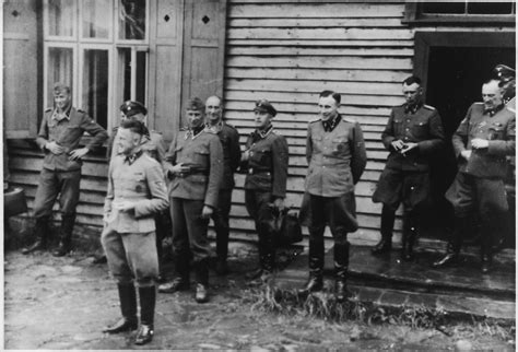 Group Portrait Of Nazi Officers Standing In Front Of A Building In