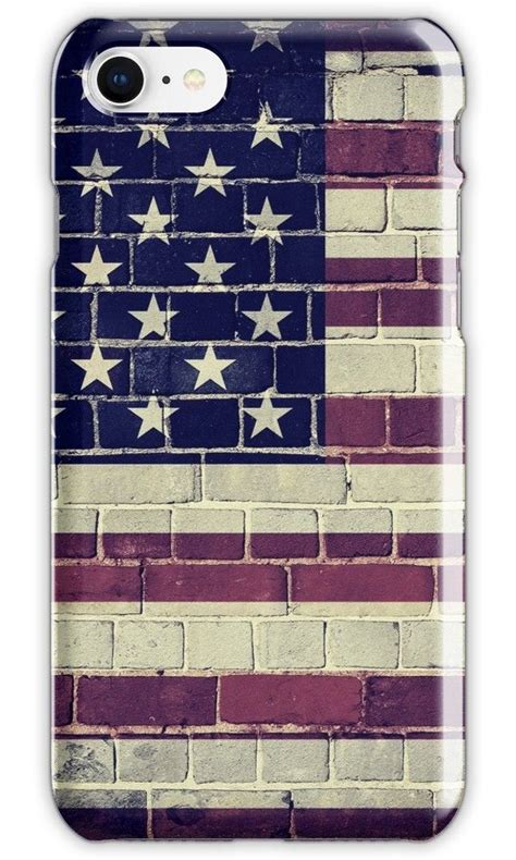 Faded American Flag On A Brick Wall Iphone Case By Steveball Brick